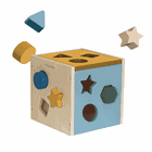 Petite&Mars, Gravity Wood of Mars, drewniany sorter kształtów, Cosmic Blue