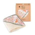 Petite&Mars, Loulou, okrycie kąpielowe bambusowe z kapturkiem, Rosy Wilderness, 100-100 cm