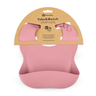 Petite&Mars, Take&Match, silikonowy śliniak, Dusty Rose, 6m+