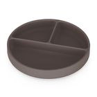 Petite&Mars, Take&Match, silikonowy talerzyk z przegródkami, okrągły, Bitter Cocoa, 6m+