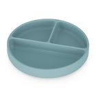 Petite&Mars, Take&Match, silikonowy talerzyk z przegródkami, okrągły, Frosted Sky, 6m+