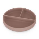 Petite&Mars, Take&Match, silikonowy talerzyk z przegródkami, okrągły, Velvet Latte, 6m+