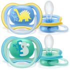 Philips Avent, Ultra Air, Deco, smoczek uspokajający, niebieski, 18m+, 2 szt.