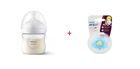 Philips Avent, zestaw: butelka responsywna, 125 ml + smoczek uspokajający, 0m+, niebieski