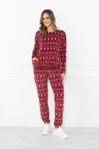 Piżama damska, bordowa, Italian Fashion