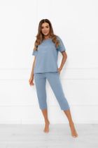 Piżama damska, niebieska, Ksara, Italian Fashion