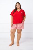 Piżama damska, plus size, czerwona, Italian Fashion
