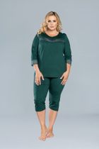 Piżama damska, plus size, zielona, Izyda, Italian Fashion