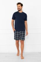 Piżama męska, granatowa, Andreas, Italian Fashion