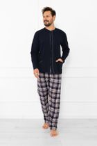 Piżama męska, granatowa, Sambor, Italian Fashion