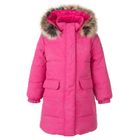 Płaszcz dziewczęcy z kapturem, różowy, Lenne