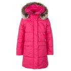Płaszcz dziewczęcy z kapturem, różowy, Lenne