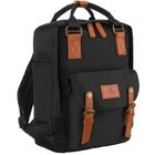 Plecak miejski, czarno-brązowy, Peterson