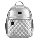 Plecak miejski, srebrny, skóra ekologiczna, Peterson