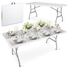 Plonos, stół cateringowy ogrodowy składany, biały, 180 cm