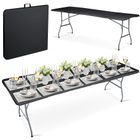 Plonos, stół cateringowy ogrodowy składany, czarny, 244 cm