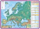 Podkładka na biurko, mata, dwustronna, mapy Europy: fizyczna, polityczna
