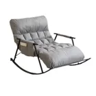 Podwójny fotel bujany z czarną metalową podstawą, szary