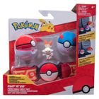 Pokemon, Clip'n'Go, Pokeball Belt Set, pas trenera z figurką Scorbunny