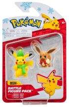 Pokemon, Holiday, Pikachu & Eevee, zestaw figurek bitewnych, wersja świąteczna