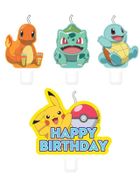 Pokemon, świeczki urodzinowe, 4 szt.