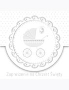 Pol-Mak, zaproszenie kwadrat, 12-12 cm, Chrzest, srebrne, 10 szt.