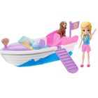 Polly Pocket, Łódź, zestaw z lalką i pojazdem