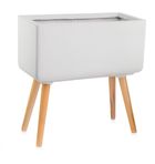 Polnix, Ecolite Retro, ceramiczna doniczka na drewnianych nogach, 50-24 cm