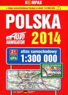 Polska. Auto nawigator 2014. Atlas samochodowy w skali 1:300 000