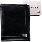 Portfel, banknotówka, czarny, skórzany, Rovicky