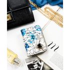 Portfel, biało-niebieski, skórzany, Peterson