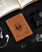 Portfel, brązowy, skórzany, Peterson