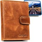 Portfel, brązowy, skórzany, Peterson