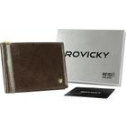 Portfel, brązowy, skórzany, RFID, Rovicky