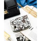 Portfel, czarno-biały, skórzany, Peterson