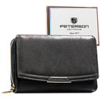 Portfel, czarny, skóra ekologiczna, Peterson