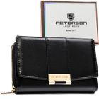 Portfel, czarny, skóra ekologiczna, Peterson