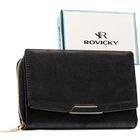 Portfel, czarny, skóra ekologiczna, Rovicky