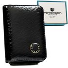 Portfel, czarny, skóra naturalna i ekologiczna, Peterson