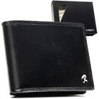 Portfel, czarny, skórzany, RFID, Loren
