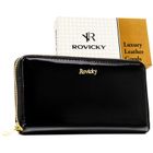 Portfel, czarny, skórzany, RFID, Rovicky