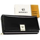 Portfel, czarny, skórzany, Rovicky