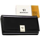 Portfel, czarny, skórzany, Rovicky