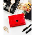 Portfel, czerwony, skóra ekologiczna, Peterson