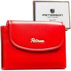 Portfel, czerwony, skóra ekologiczna, Peterson