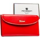Portfel, czerwony, skóra ekologiczna, Peterson