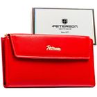 Portfel, czerwony, skóra ekologiczna, Peterson