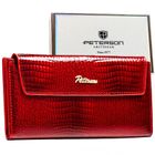 Portfel, czerwony, skóra ekologiczna, Peterson
