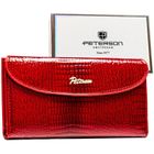 Portfel, czerwony, skóra ekologiczna, Peterson
