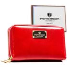 Portfel, czerwony, skóra ekologiczna, RFID, Peterson